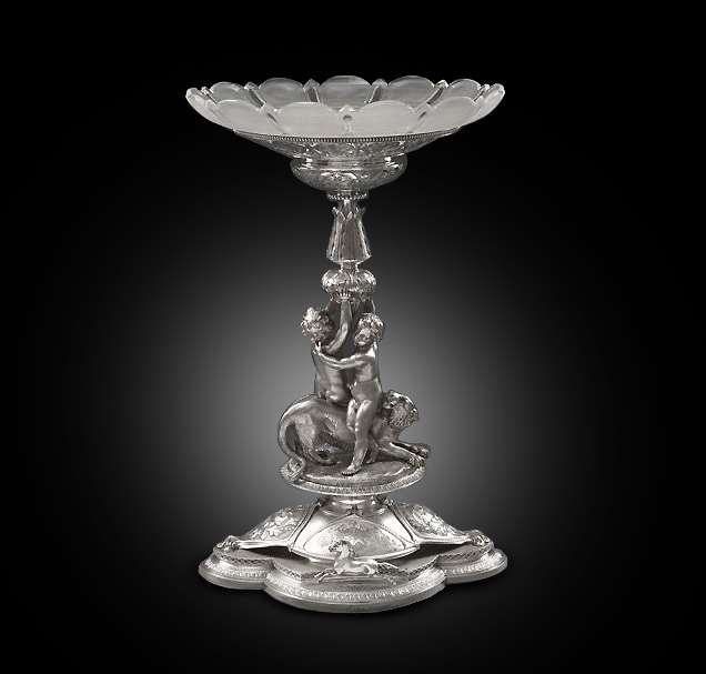 A Victorian Silver & Glass Centrepiece
